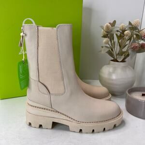 Sam Edelman Genia Leather Chunky Wedge Chelsea Boot Ivory Women's US 6.5M NWB